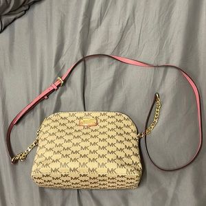 Brown and pink Michael Kors purse
